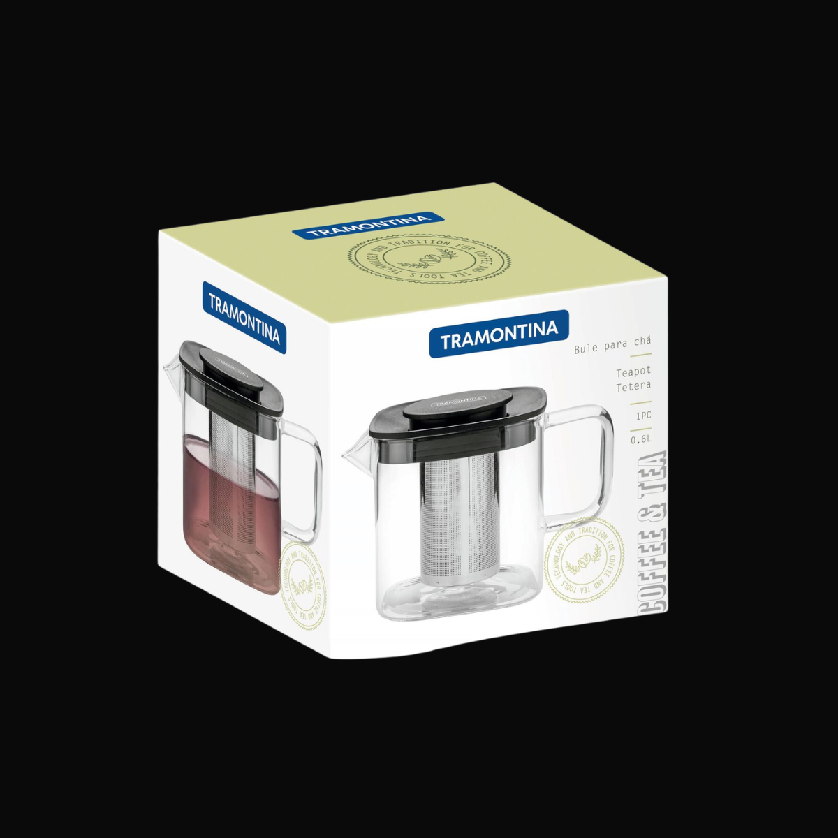 Tramontina Bule de Chá em Vidro e Aço Inox com Infusor 600ml
