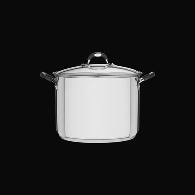 Caldeirão Tramontina Astro Silicone em Aço Inox com Fundo Triplo com Tampa de Vidro 30 cm 15,2 L