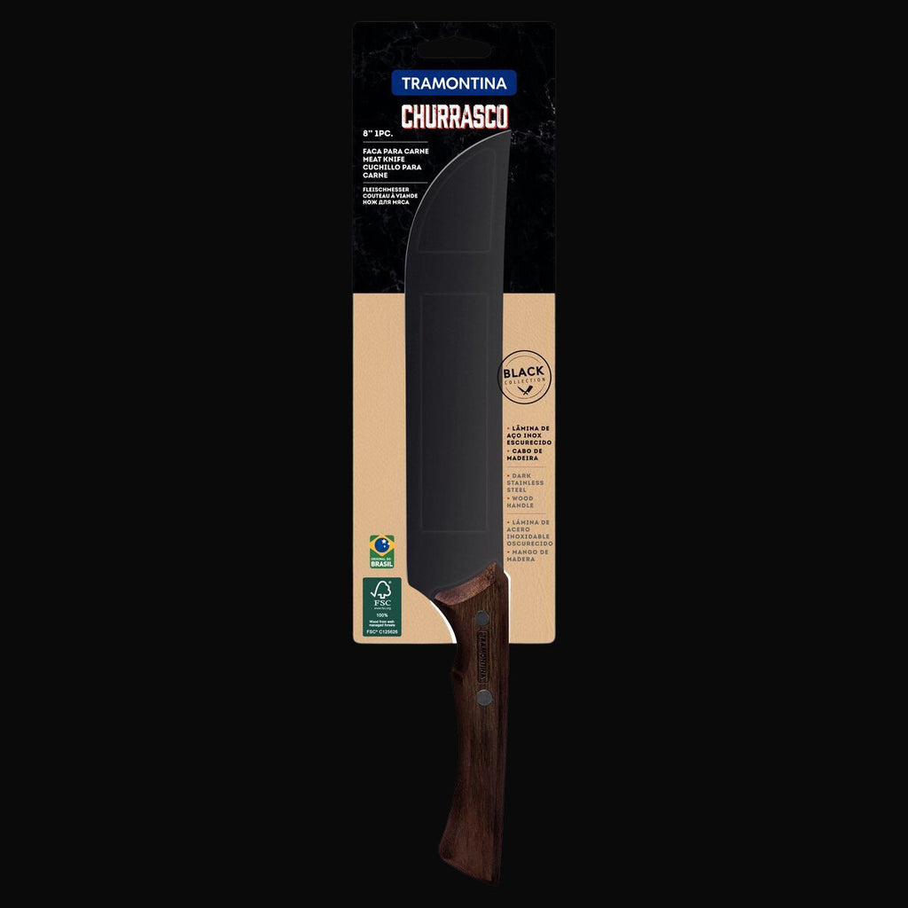 Faca de Churrasco Black – Aço Inox e Madeira 8"
