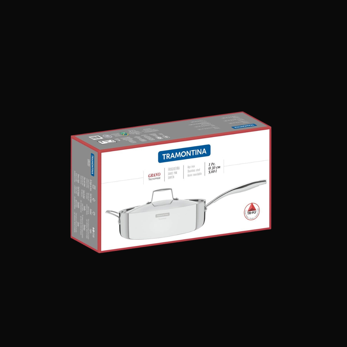 Frigideira Tramontina Grano Inox Corpo Triplo 30cm 5,6L