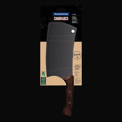 Cutelo Churrasco Black 7" – Aço Inox e Madeira