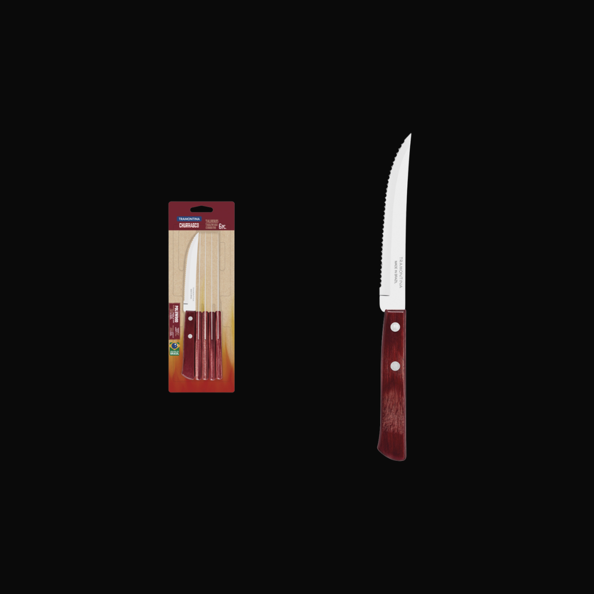 Tramontina Conjunto de Facas para Churrasco 5" Inox 6 Peças