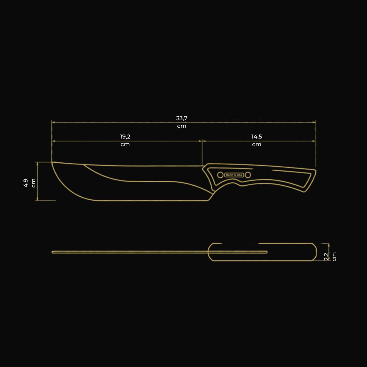 Faca de Churrasco Black – Aço Inox e Madeira 8"