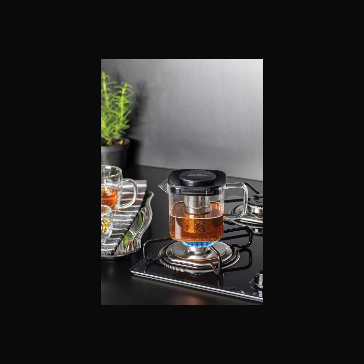Tramontina Bule de Chá em Vidro e Aço Inox com Infusor 600ml