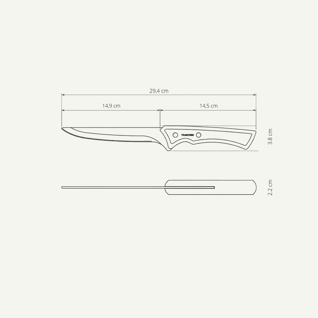 Faca de Desossar Tramontina Churrasco Black 6" – Cabo de Madeira