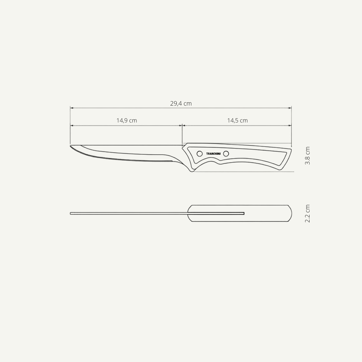 Faca de Desossar Tramontina Churrasco Black 6" – Cabo de Madeira