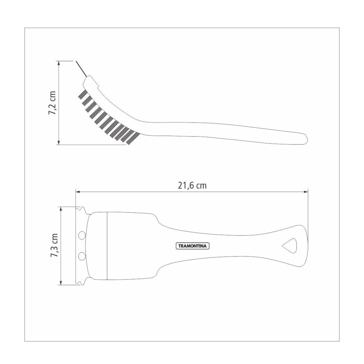 Tramontina Escova para Churrasqueira Cerdas Aço Inox 21,6 cm