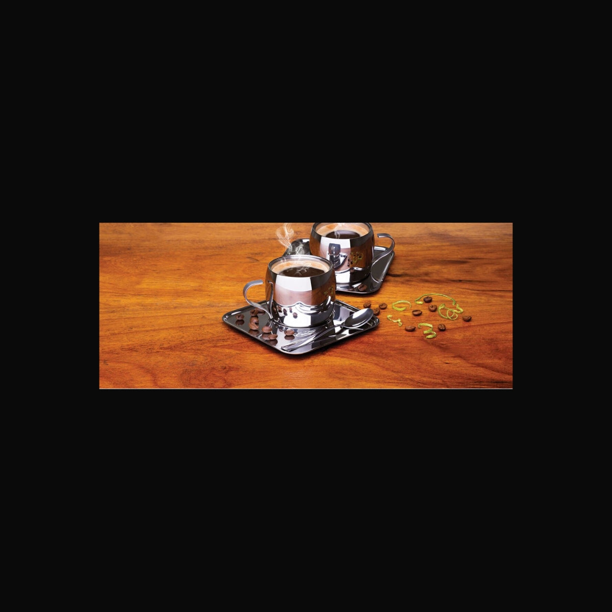 Kit para Café Tramontina em Aço Inox Acabamento Brilho com Xícara Pires Quadrado e Colher 18 Peças