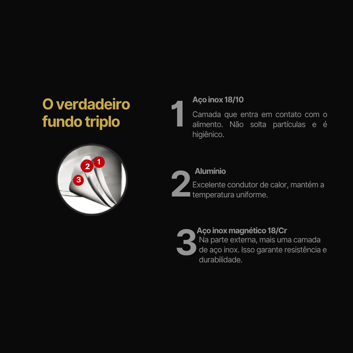 Tramontina Panela de Pressão Brava Inox Fundo Triplo 20cm 4,5L