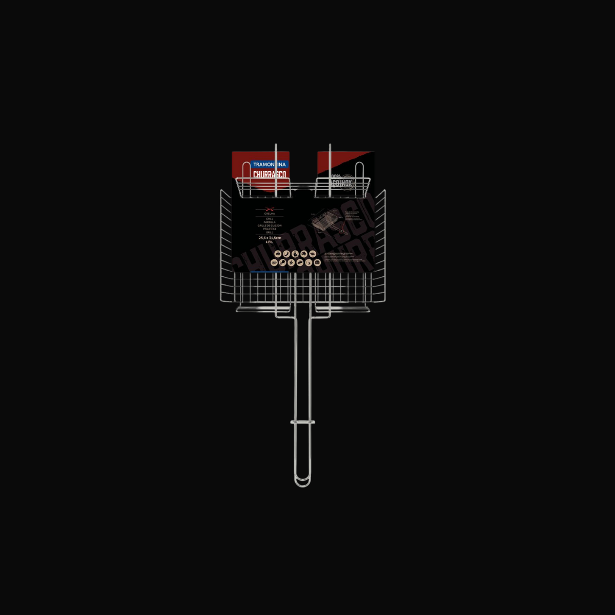 Grelha Multiuso Tramontina Churrasco em Aço Inox 70,2 x 31,5 cm