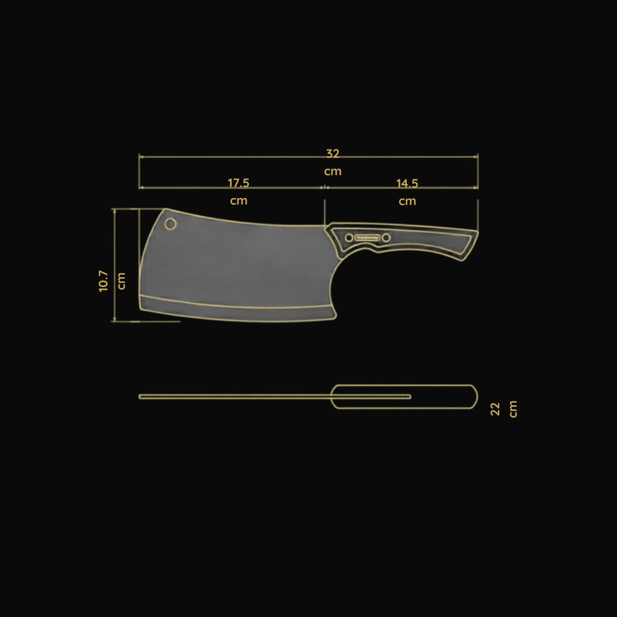 Cutelo Churrasco Black 7" – Aço Inox e Madeira