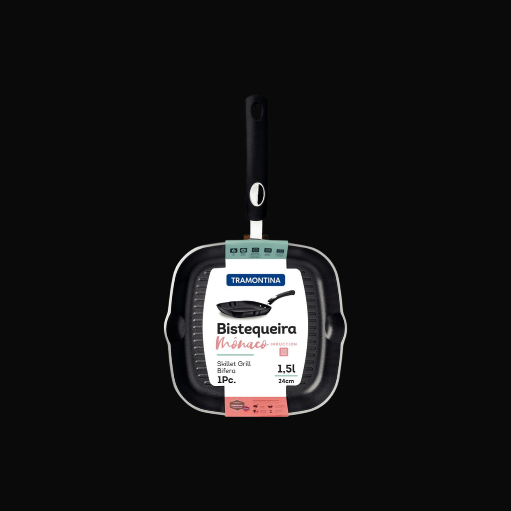 Bistequeira Tramontina Mônaco Induction Preta 24 cm 1,5L