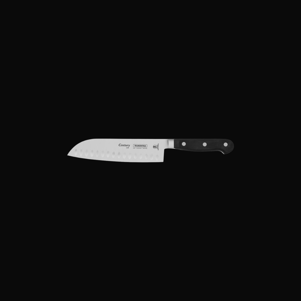 Faca santoku Tramontina Century 7 polegadas em aço inox com cabo preto