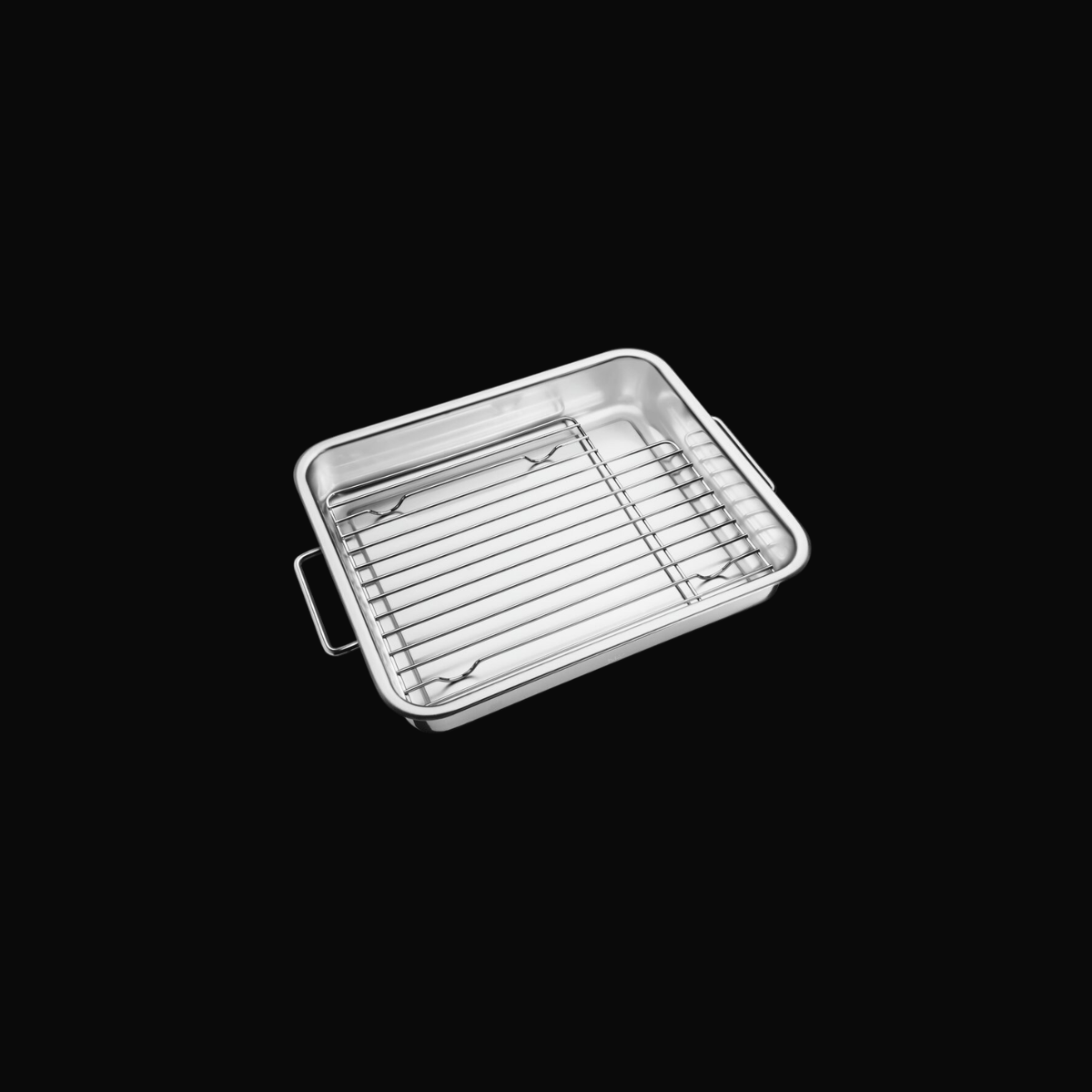 Assadeira Inox com Grelha 34x28cm – Cozimento Perfeito